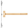 MLRTSFL2705-612-36 PHI 2700 Series Wood Door Concealed Vertical Exit Device with Motorized Latch Retraction and Touchbar Monitoring Prepped for Key Controls Thumb Piece in Satin Bronze Finish