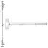 MLRTSFL2708-625-36 PHI 2700 Series Wood Door Concealed Vertical Exit Device with Motorized Latch Retraction and Touchbar Monitoring Prepped for Key Controls Lever-Knob in Bright Chrome Finish