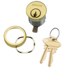 20-001-S123-138-606 Schlage 1-3/8 In Mortise Cylinder 6-pin, S123 Keyway in Satin Brass