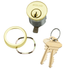 20-001-C123-118-605 Schlage 1-1/8 In Mortise Cylinder 6-pin, C123 Keyway in Bright Brass