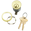 20-001-S135-114-605 Schlage 1-1/4 In Mortise Cylinder 6-pin, S135 Keyway in Bright Brass