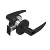 T501LD-A-622 Falcon T Series Cylindrical Entry Lock with Avalon Lever Style Less Cylinder in Matte Black Finish