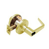 T351LD-D-606 Falcon T Series Cylindrical Closet Lock with Dane Lever Style Less Cylinder in Satin Brass Finish