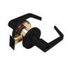 T501LD-D-622 Falcon T Series Cylindrical Entry Lock with Dane Lever Style Less Cylinder in Matte Black Finish