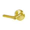 T351PD-LAT-605 Falcon T Series Cylindrical Closet Lock with Latitude Lever Style in Bright Brass Finish