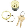 30-001-S345-138-605 Schlage 1-3/8 In Mortise Cylinder 6-pin, S345 Keyway in Bright Brass