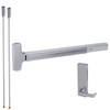 RXMEL25-V-L-BE-DANE-US26D-3-RHR Falcon 25 Series Request to Exit Surface Vertical Rod Devices 510L Dane Lever Trim with Blank Escutcheon in Satin Chrome