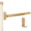 RXMEL25-V-L-BE-DANE-US10-4-LHR Falcon 25 Series Request to Exit Surface Vertical Rod Devices 510L Dane Lever Trim with Blank Escutcheon in Satin Bronze