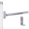 RXMEL25-V-L-DANE-US32-4-RHR Falcon 25 Series Request to Exit Surface Vertical Rod Devices with 510L Dane Lever Trim in Polished Stainless Steel