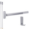 RXMELF-25-V-L-DT-DANE-US32-4-LHR Falcon 25 Series Request to Exit Fire Rated Surface Vertical Rod Devices 510L-DT Dane Lever with Dummy Trim in Polished Stainless Steel