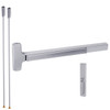 RXMELF-25-V-TP-BE-US32-4 Falcon 25 Series Request to Exit Fire Rated Surface Vertical Rod Devices 512TP-BE Thumbpiece Trim with Blank Escutcheon in Polished Stainless Steel