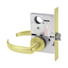 Arrow BMX12 Storeroom Mortise Lock, Ventura Lever with L Rose, Satin Brass, Less Cylinder