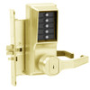 Simplex Pushbutton Lock in Antique Brass Finish