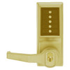 Simplex Pushbutton Lock in Antique Brass Finish