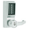 LR1022M-026-41 Simplex Pushbutton Lever Lock with Medeco Core Override in Bright Chrome