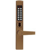 E-Plex Electronic Pushbutton Lock in Dark Bronze with Brass Accents Finish