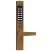 E-Plex Electronic Pushbutton Lock in Dark Bronze with Brass Accents Finish