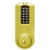 Eplex Pushbutton Lock in Bright Brass Finish