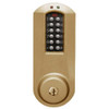 Eplex Pushbutton Lock in Dark Bronze with Brass Accents Finish