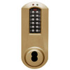 Eplex Pushbutton Lock in Dark Bronze with Brass Accents Finish