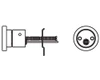 20-079 625 Schlage FSIC rim cylinder housing, less core, Bright Chrome