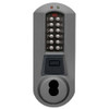 Eplex Pushbutton Lock in Black with Satin Chrome Accents Finish