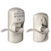 FE595-PLY-619-ACC Schlage Electrical Keypad Deadbolt Lock in Satin Nickel