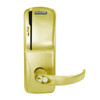 CO200-CY-50-MS-SPA-RD-606 Schlage Standalone Cylindrical Electronic Magnetic Stripe Reader Locks in Satin Brass