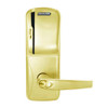 CO200-CY-50-MS-ATH-GD-29R-605 Schlage Standalone Cylindrical Electronic Magnetic Stripe Reader Locks in Bright Brass