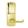 CO200-CY-50-MS-TLR-GD-29R-605 Schlage Standalone Cylindrical Electronic Magnetic Stripe Reader Locks in Bright Brass