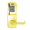 CO200-MS-50-MSK-TLR-RD-605 Mortise Electronic Swipe with Keypad Locks in Bright Brass