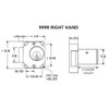 Olympus 999R-RH-KA103-26D-1-3/8 N Series Right Handing Cabinet Door Latch Lock in Satin Chrome