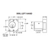 Olympus 999L-LH-KD-US4-7/8 N Series Left Handing Cabinet Door Latch Lock in Satin Brass