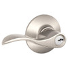 F80-ACC-RH-618 Schlage F Series - Accent Lever style with Storeroom Lock Function in Polished Nickel