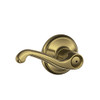 F170-FLA-LH-609 Schlage F Series - Flair Lever style with Single Dummy Trim Function in Antique Brass