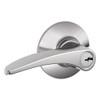 F51A-MNH-625 Schlage F Series - Manhattan Lever style with Keyed Entrance Lock Function in Bright Chrome