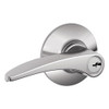 F80-MNH-LH-625 Schlage F Series - Manhattan Lever style with Storeroom Lock Function in Bright Chrome