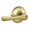 F51A-VLA-605 Schlage F Series - Avila Lever style with Keyed Entrance Lock Function in Bright Brass