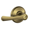 F51A-VLA-609 Schlage F Series - Avila Lever style with Keyed Entrance Lock Function in Antique Brass