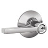 F80-LAT-625 Schlage F Series - Latitude Lever style with Storeroom Lock Function in Bright Chrome