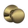 F40-PLY-609 Schlage F Series - Knob Plymouth Style with Privacy Lock Function in Antique Brass