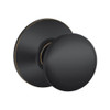 F170-PLY-716 Schlage F Series - Knob Plymouth Style with Single Dummy Trim Function in Aged Bronze