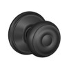 F40-GEO-622 Schlage F Series - Knob Georgian Style with Privacy Lock Function in Matte Black