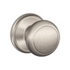 F10-AND-619 Schlage F Series - Knob Andover Style with Passage Lock Function in Satin Nickel