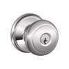 F51A-AND-625 Schlage F Series - Knob Andover Style with Keyed Entrance Lock Function in Bright Chrome