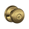 F80-AND-609 Schlage F Series - Knob Andover Style with Storeroom Lock Function in Antique Brass