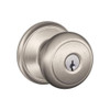 F80-AND-619 Schlage F Series - Knob Andover Style with Storeroom Lock Function in Satin Nickel