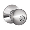 F51A-ORB-625 Schlage F Series - Knob Orbit Style with Keyed Entrance Lock Function in Bright Chrome