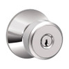 F51A-BWE-625 Schlage F Series - Knob Bowery Style with Keyed Entrance Lock Function in Bright Chrome