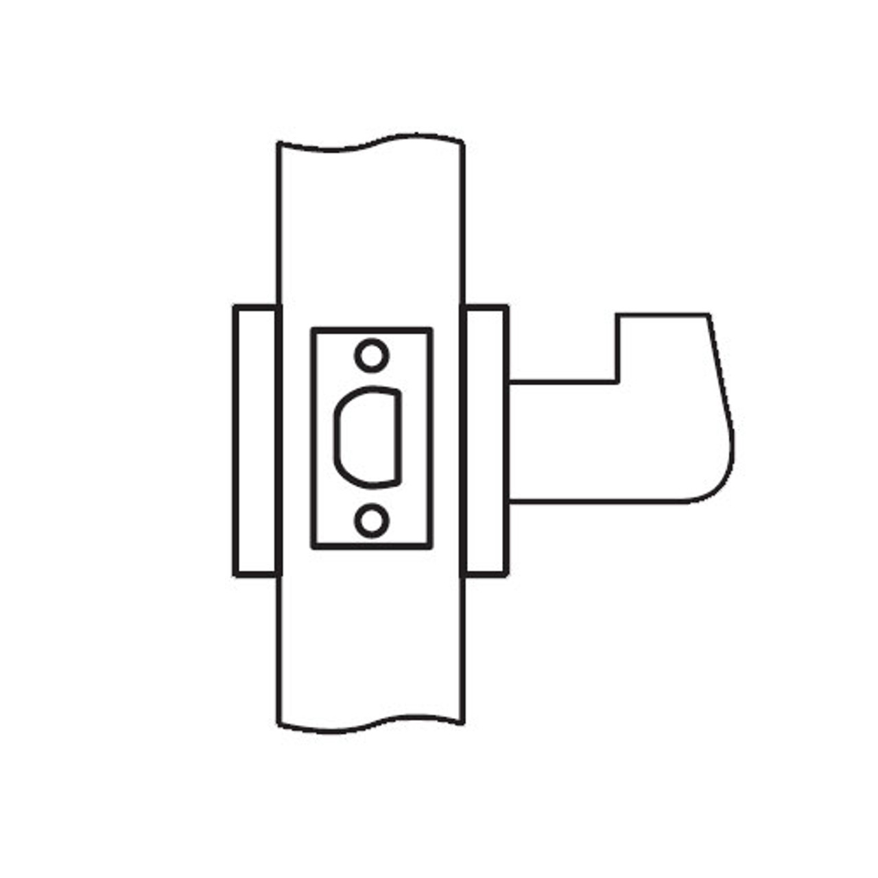 RL03-BRR-03 Arrow Cylindrical Lock RL Series Communicating Lever with Broadway Trim Design in Bright Brass